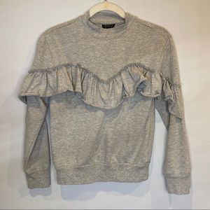 Topshop ruffle detail sweatshirt